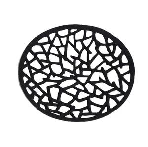 Assiettes de service en métal avec revêtement en poudre noire Vaisselle de service en aluminium pour restaurant Plateau de service pour aliments et collations - Product Image 2