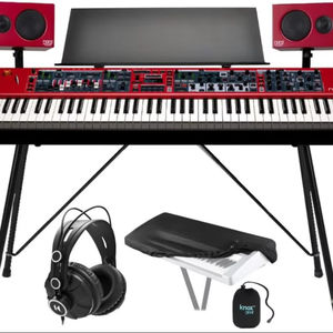 La mejor oferta de intercambio: nuevo paquete de piano digital Nord Stage 4 88 con soporte ajustable y banco. - Product Image 1