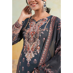 Conjunto de Kurta, Pantalón y Dupatta Layla-e-Midnight Blue para Mujer de Kavish - Product Image 2