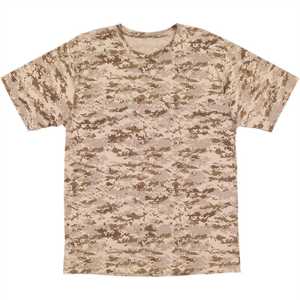 Youth Sand <b>Woodland</b> Camo T-Shirt 100% Cotton Crew Neck Short Sleeve Camouflage Tee Durable & Breathable Outdoor Shirt - Product Image 1