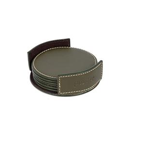 Posavasos de taza de café decorativos absorbentes de cuero PU redondos impermeables personalizados de último estilo con Base de corcho - Product Image 1