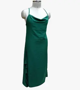 ชุดปาเก็ตตี้สายเดี่ยวยาวคอหอย Partywear ชุดเดรสเปิดหลังยาวถึงพื้นชุดเดรสออกแบบเอง - Product Image 1