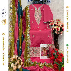 Collection de costumes pakistanais en soie Vichitra avec broderie spéciale pour l'Aïd - Product Image 6