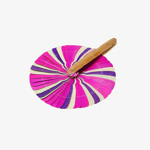 Abanico de Hoja de Palma Hecho a Mano, Abanico Decorativo de Hojas de Palma para Bodas, Fiestas, Eventos, Vietnam, Logotipo Privado Disponible - Violeta - Product Image 4