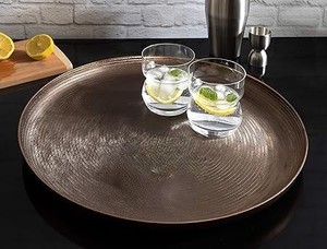 ถาดกลมอลูมิเนียมโลหะโบราณสำหรับร้านอาหารปาร์ตี้งานแต่งงานตกแต่งบ้าน - Product Image 2