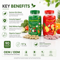 Capsules de fruits et légumes OEM, à base de plantes, sans gluten, nutrition quotidienne, antioxydant, complément bien-être, soutien à la santé digestive