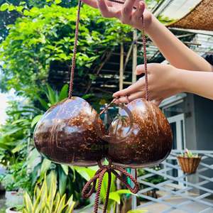 VIETNAM FACTORY OF NATURAL COCONUT SHELL BRA WITH CORD HIGH QUALITY COCONUT SHELL BIKINI HAWAII TRADITIONAL <b>COSTUME</b> CUSTOMIZED - Product Image 1
