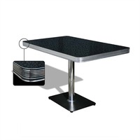 Ensemble de banquettes d'angle en cuir PU rouge et blanc avec tables de salle à manger en stratifié Formica pour mobilier de restaurant, café, bar, diner