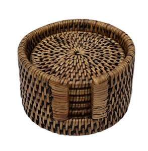 แผ่นรองจานและแผ่นรองจานทำจากวัสดุหวายธรรมชาติ - Product Image 1