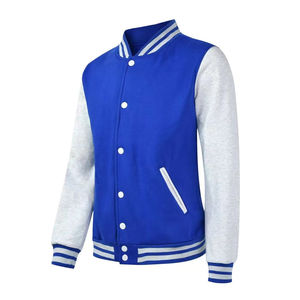 Veste universitaire unisexe élégante, col rond, logo sur le devant, coque en laine, coupe-vent, 100% coton, respirante, décontractée, confortable, douce - Product Image 4