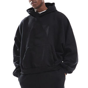 Sweat à capuche d'automne brodé aux couleurs personnalisées Sweat-shirt en molleton de coton vierge pour l'impression de logo direct d'usine surdimensionné - Product Image 1