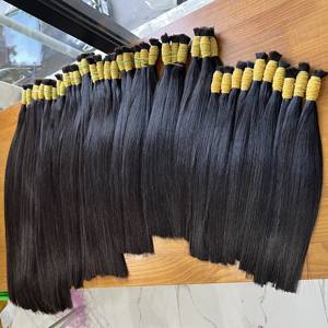 Extensions de cheveux humains vietnamiens, naturels, naturels, droits, noirs, donneur, Remy, double tirage, sans emmêlement, sans perte de cuticules alignées - Product Image 5