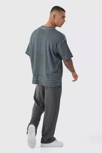 Servicio OEM personalizado de gran tamaño de algodón pesado de los hombres nuevos básicos Premium negro Jogger pantalones al por mayor oferta tendencia 2024 calidad - Product Image 4