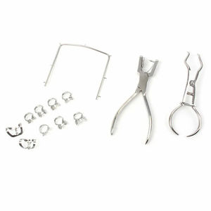 Juego de Pinzas de Goma para Dientes Reutilizables de Acero Inoxidable con Agarre Ergonómico para Procedimientos Endodónticos, Kit Quirúrgico Manual - Product Image 2