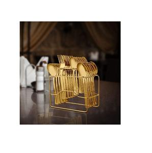 Ensemble de couverts en acier inoxydable 24 pièces avec support en métal écologique pour la maison ou le mariage - Product Image 2