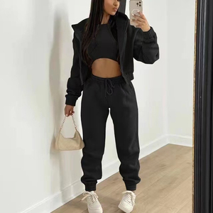 Oem Custom Wholesale Two Piece Zipper Hoodie Women <b>Set</b> 2024 Custom Cotton Jogger <b>Set</b> Customized Women Sweatsuits <b>Set's</b> - Product Image 6