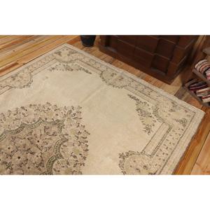Turkish Vintage Rug, 6,3x9,1 ft Rug, <b>Brown</b> Large Solid Rug - Product Image 5