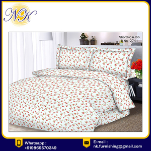 Tela de 100% algodón con bonito diseño Floral, Sábana doble de tamaño King para dormitorio de Hotel, con fundas de almohada, proveedor Neelkamal - Product Image 3
