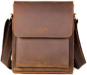 Mallette en cuir pour hommes d'affaires Vintage durable sac de messager pour ordinateur portable sac à bandoulière pour hommes fermeture à rabat matériau extérieur élégant - Product Image 3