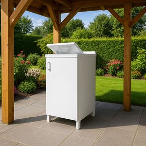 Armadio a porta singola in resina bianca per lavanderia 45x50x85 asse lavaggio lavandino per bagno categoria di prodotto - Product Image 6