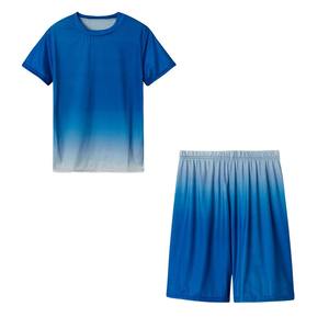 Trajes de verano de 2 uds para mujer, camiseta de manga corta, pantalones ajustados, conjunto de pantalones cortos, chándal de Color degradado, ropa deportiva - Product Image 3