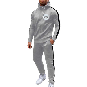 Ensemble de survêtement en coton pour homme, sweat-shirts à fermeture éclair et pantalon ample à taille haute, tenue de sport décontractée d'automne, survêtement - Product Image 5