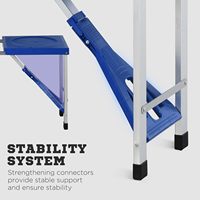 Table de pique-nique pliante avec sièges et trou de parapluie, ensemble de chaises de camping portables, 4 places, cadre en aluminium