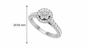 แหวนหมั้นเพชรทรงคลาสสิกแบบวงแหวนคู่ ทอง 14K สำหรับผู้หญิง - Product Image 2