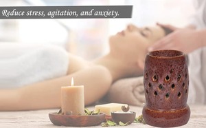 เครื่องพ่นน้ำมันหอมระเหยกลิ่นหินอ่อนสีแดงเครื่องหอมระเหยที่จุดธูปและเครื่องหอม - Product Image 3