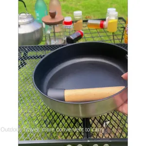 Outdoor Camping Cookware Set Stainless Steel Induction Cooker Cooking Non-Stick Pan Portable Frying Pan