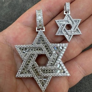 White <b>Moissanite</b> Star Pendant Beautiful Sterling Silver Pendant Customized <b>Jewelry</b> & Hip Hop <b>Jewelry</b> - Product Image 3