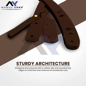 Navajas de Afeitar Profesionales Rectas para Hombre, Color Marrón Personalizado, Productos de Marca Privada - Product Image 4