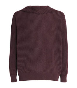 Men Knitted Pullover Hoodie Soft Ribbed Long Sleeve Sweater with Hood for Autumn and Winter Wear - Product Image 1