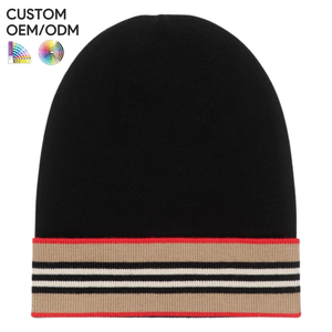 Knitted winter <b>beanie</b> hat acrylic warm ribbed style custom logo OEM ODM support for headwear brands - Product Image 1