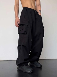 Trending Unisex Black Cargo <b>Pant</b> Baggy Designer Style Loose Fit Street Style Baggy Cargo Trousers for <b>Men</b> Custom Design <b>Pant</b> - Product Image 3