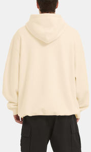 Sudadera con capucha de tela polar mezclada de algodón básico de calidad superior para hombre, sudaderas con capucha informales con dobladillo y puños acanalados para ropa de invierno - Product Image 2