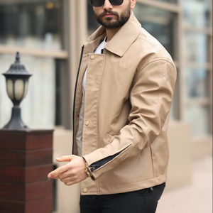 Abrigo Impermeable con Cremallera para Hombre, Estilo Informal, con Cuello de Pana, Manga Larga, Relleno de Plumón de Ganso Gris, Tejido Cálido - Product Image 1