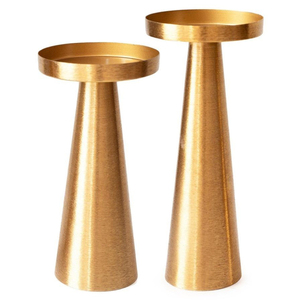 Support de pilier de bougeoir de finition dorée en métal de Style nordique pour la décoration de maison de mariage - Product Image 1