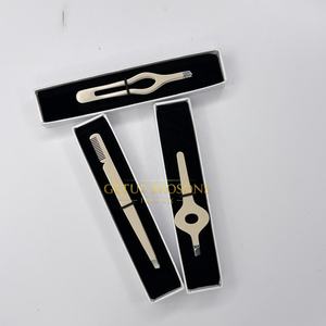 Pince à épiler en acier inoxydable de haute qualité, couleur nude foncé, pointe fine, logo personnalisé, outils de beauté, durable, légère, précision. - Product Image 3