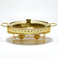 Plat à chafing en acier inoxydable et verre, pour buffets de nourriture, mariages, banquets, fêtes, équipement de restauration hôtelière