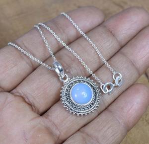 Colgante de piedra preciosa de opalita lechosa, colgante de Plata de Ley 925 con cadena O SIN Cadena, regalo de joyería hecho a mano para cumpleaños - Product Image 5