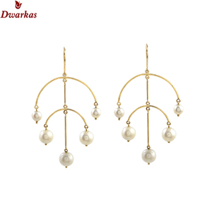 Delicate gold plated <b>earrings</b> 925 <b>sterling</b> <b>silver</b> natural pearl gemstone <b>dangle</b> <b>earrings</b> fashion <b>earring</b> wholesale ready stock - Product Image 2