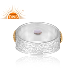 Best selling fine sterling silver natural Blue Topaz gemstone <b>statement</b> <b>ring</b> custom jewelry manufacturer - Product Image 5