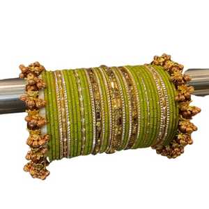 Novedad 2025, Conjuntos de Chudiyan Hechos a Mano con Material Metálico, Conjuntos de Churiyan Punjabi de Venta Caliente, Brazaletes para Bodas y Fiestas - Product Image 1