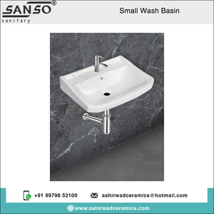 Prix réduit exclusif très demandé céramique blanche petite taille double pression nouveau lavabo suspendu au mur intérieur à vendre - Product Image 2