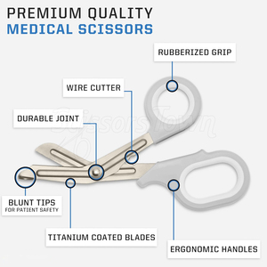 Ciseaux médicaux EMT avec pointe émoussée et tranchant pour les bandages gaze et l'utilisation des premiers soins - Product Image 3