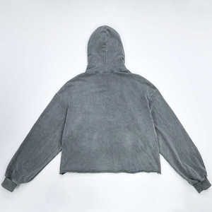 Streetwear avec logo personnalisé, sweat à capuche en coton polaire lourd, design surdimensionné délavé à l'acide pour femmes et hommes - Product Image 2