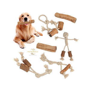 Masticables de madera de café natural para perros, juguete orgánico duradero para mascotas, para masticadores agresivos, cuidado dental seguro y saludable, palo de madera Vietchoice - Product Image 1