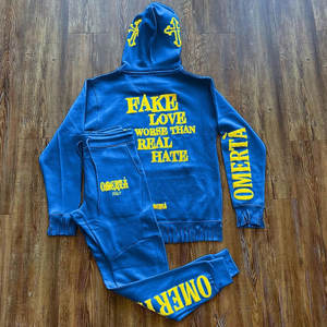 Sweat-shirt en éponge française Streetwear 100% coton Logo de sérigraphie personnalisé - Product Image 5