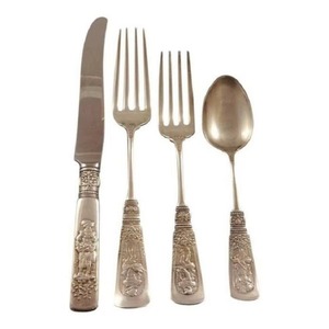 Juego de cubiertos de acero inoxidable chapados en Color dorado de 4 cubiertos mango hecho a mano para cocina Mesa café ocasión fiesta Hotel uso - Product Image 1